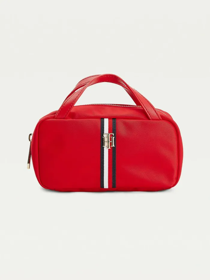 Tommy Hilfiger Th Interlock Makeup Case Red Corporate Womens Bags On Sale
