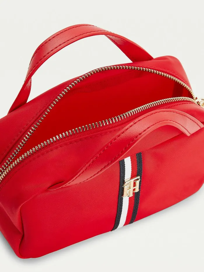 Tommy Hilfiger Th Interlock Makeup Case Red Corporate Womens Bags On Sale