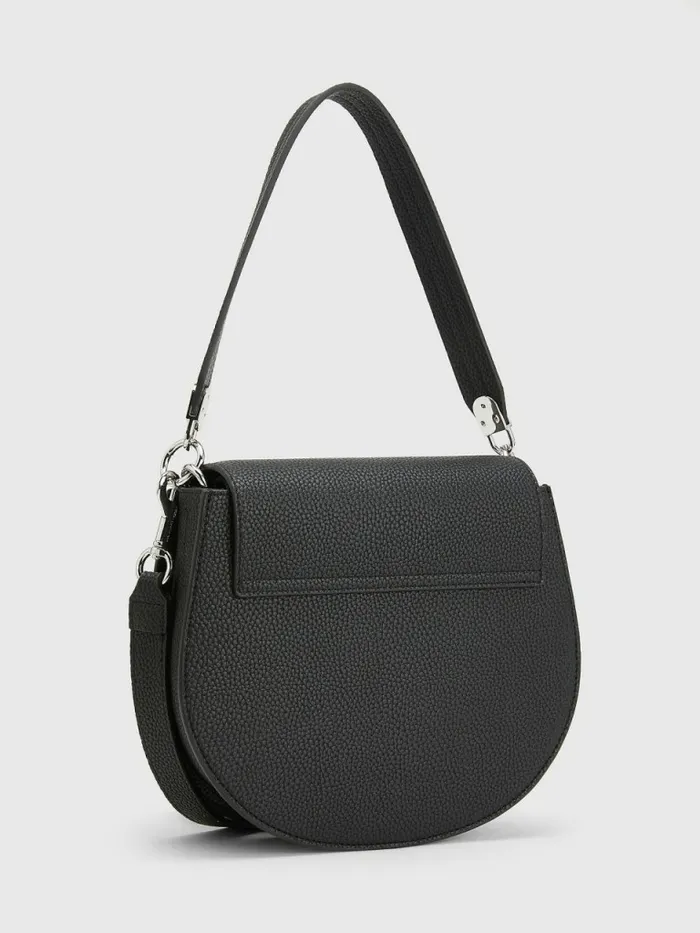 Tommy Hilfiger Th Interlock Saddle Bag Black Womens Bags Cheap On Sale