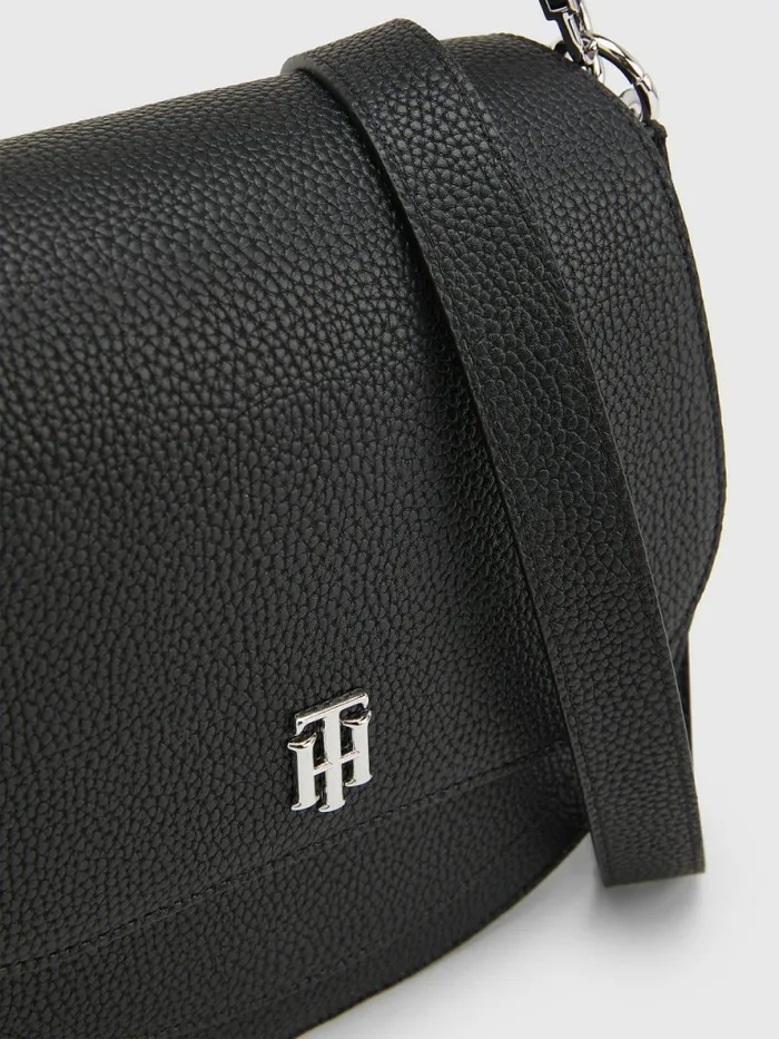 Tommy Hilfiger Th Interlock Saddle Bag Black Womens Bags Cheap On Sale