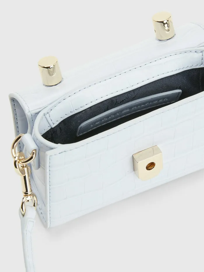 Tommy Hilfiger Th Modern Croco Mini Bar Bag Breezy Blue Croc Womens Bags Sale