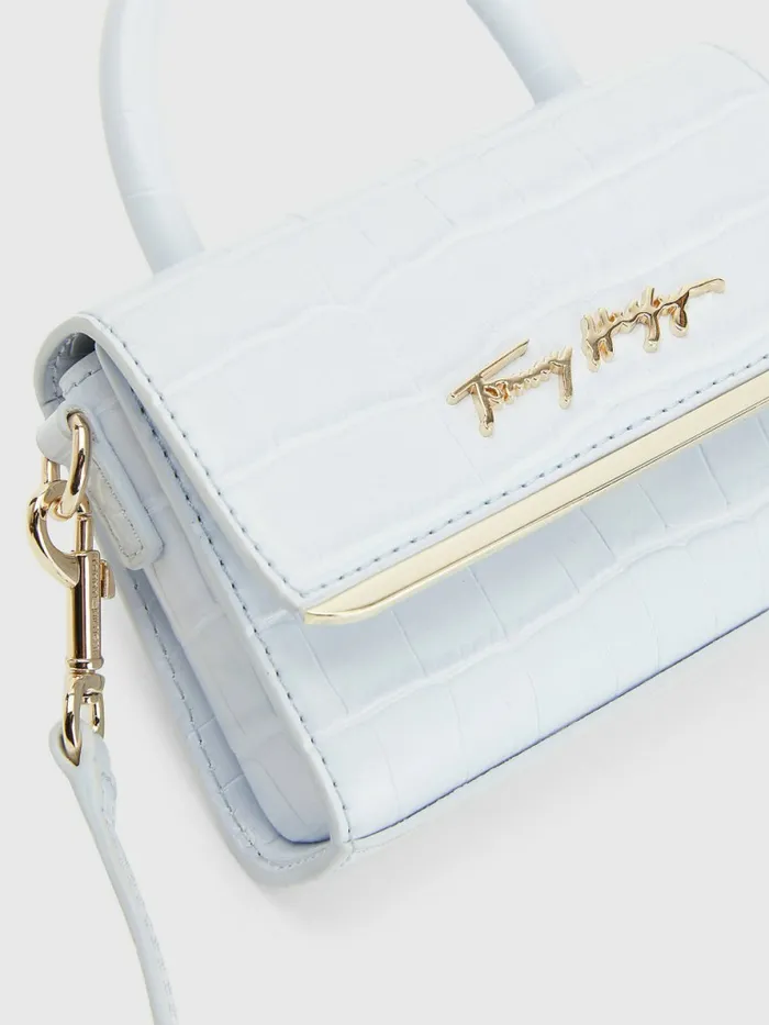 Tommy Hilfiger Th Modern Croco Mini Bar Bag Breezy Blue Croc Womens Bags Sale