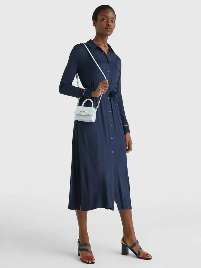 Tommy Hilfiger Th Modern Croco Mini Bar Bag Breezy Blue Croc Womens Bags Sale