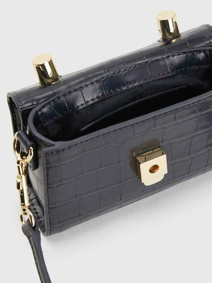 Tommy Hilfiger Th Modern Croco Mini Bar Bag Tommy Navy Croc Womens Bags On Sale