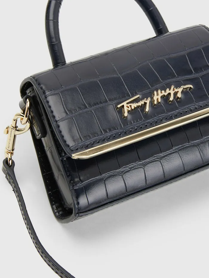 Tommy Hilfiger Th Modern Croco Mini Bar Bag Tommy Navy Croc Womens Bags On Sale