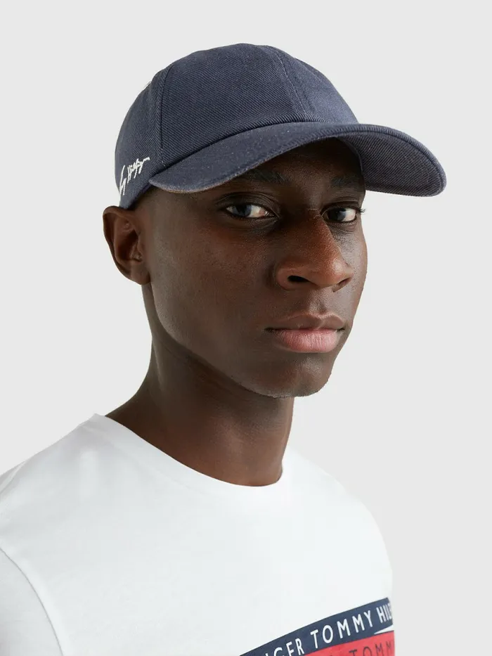 Tommy Hilfiger Th Modern Signature Embroidery Cap Desert Sky Mens Hats and Scarves Gift for Friend