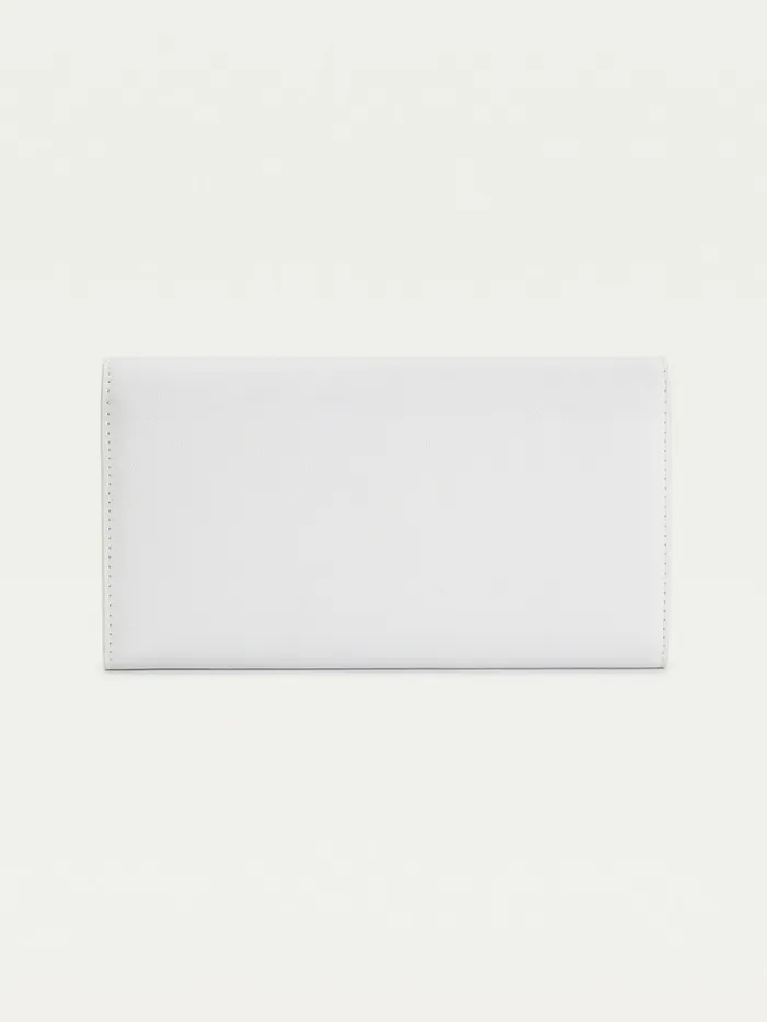 Tommy Hilfiger Th Modern Signature Flap Wallet Bright White Womens Wallets and Keyrings Sale