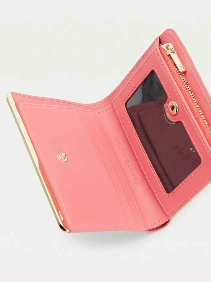 Tommy Hilfiger Th Modern Small Signature Plaque Wallet Crystal Coral Womens Wallets and Keyrings Gift 4 You