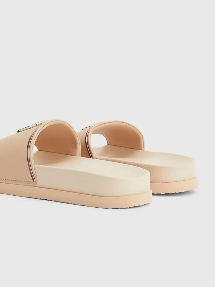 Tommy Hilfiger Th Monogram Flatform Pool Slides Sandrift Womens Boots Casaul