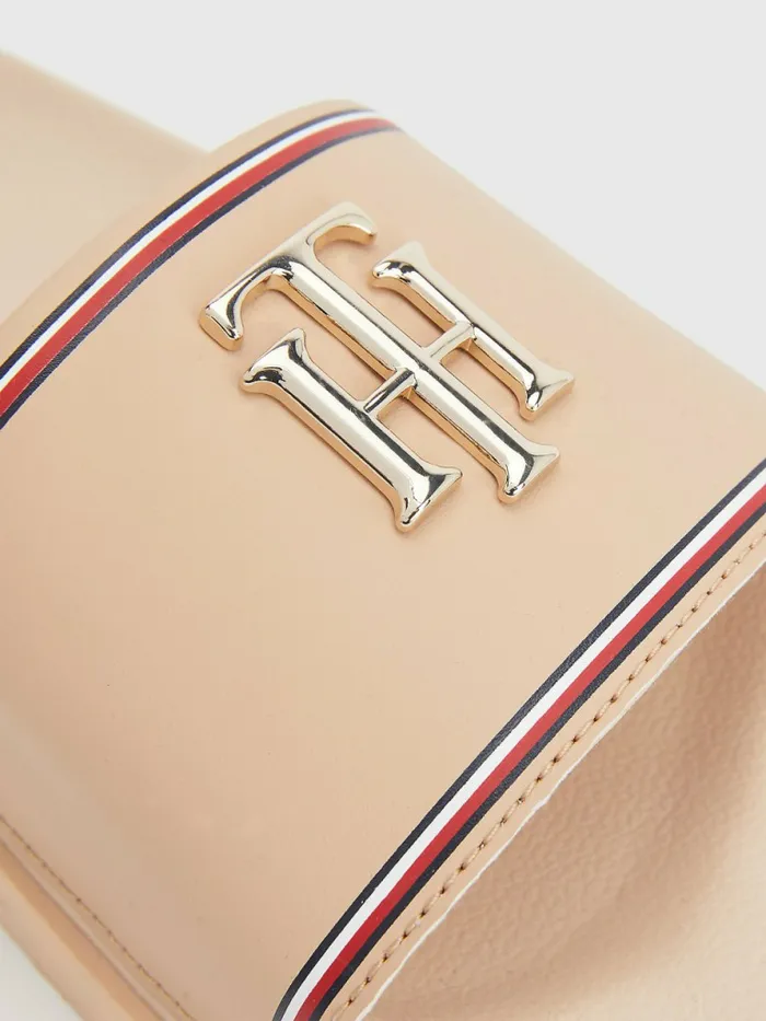 Tommy Hilfiger Th Monogram Flatform Pool Slides Sandrift Womens Boots Casaul