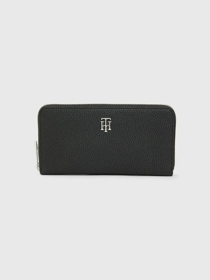 Tommy Hilfiger Th Monogram Large ZipAround Wallet Black Womens Wallets and Keyrings Casaul Tommy Hilfiger Th Monogram Large ZipAround Wallet Black Womens Wallets and Keyrings Casaul