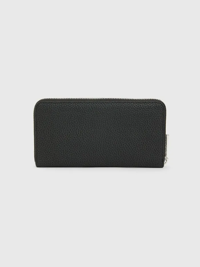 Tommy Hilfiger Th Monogram Large ZipAround Wallet Black Womens Wallets and Keyrings Casaul