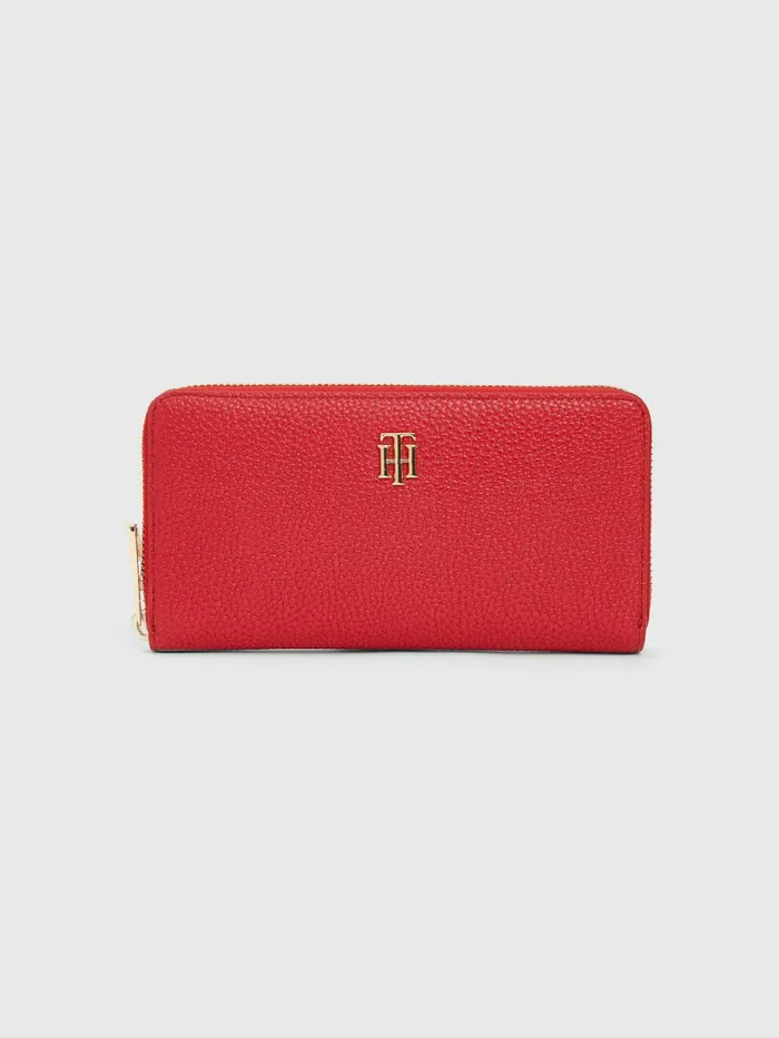 Tommy Hilfiger Th Monogram Large ZipAround Wallet Primary Red Womens Wallets and Keyrings Casaul Tommy Hilfiger Th Monogram Large ZipAround Wallet Primary Red Womens Wallets and Keyrings Casaul