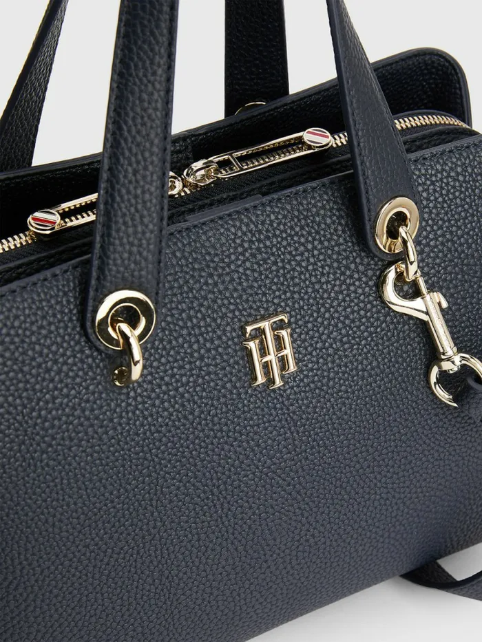 Tommy Hilfiger Th Monogram Medium Satchel Desert Sky Womens Bags Cheap On Sale