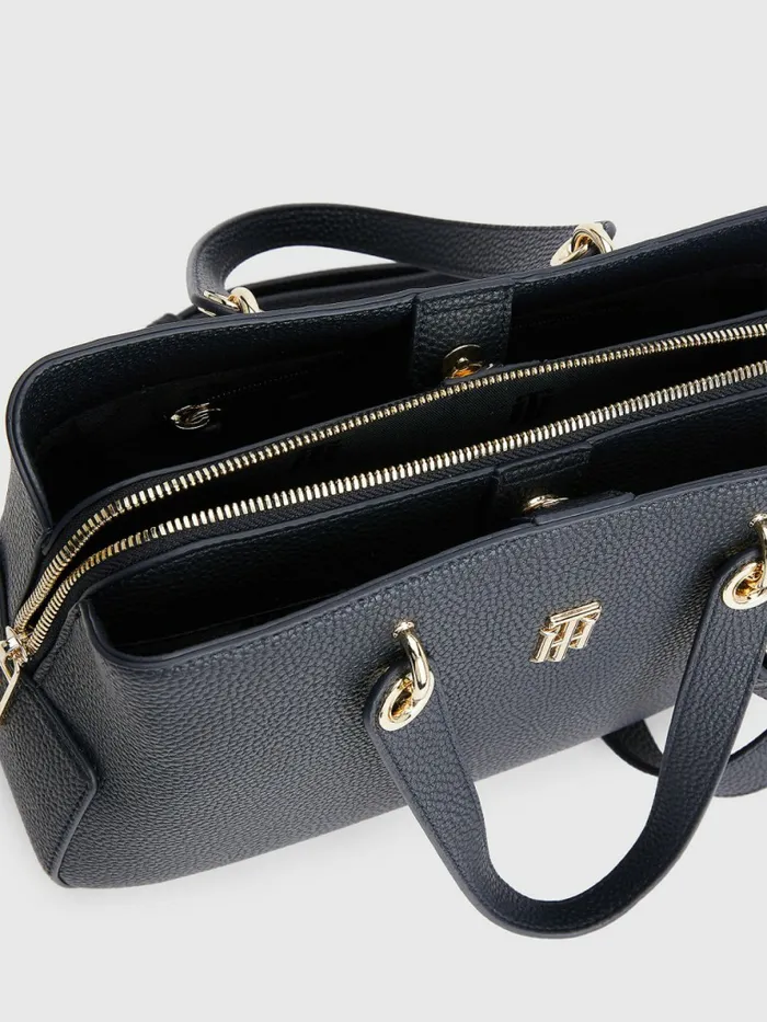 Tommy Hilfiger Th Monogram Medium Satchel Desert Sky Womens Bags Cheap On Sale