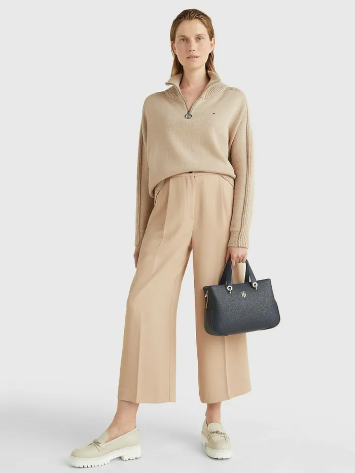 Tommy Hilfiger Th Monogram Medium Satchel Desert Sky Womens Bags Cheap On Sale