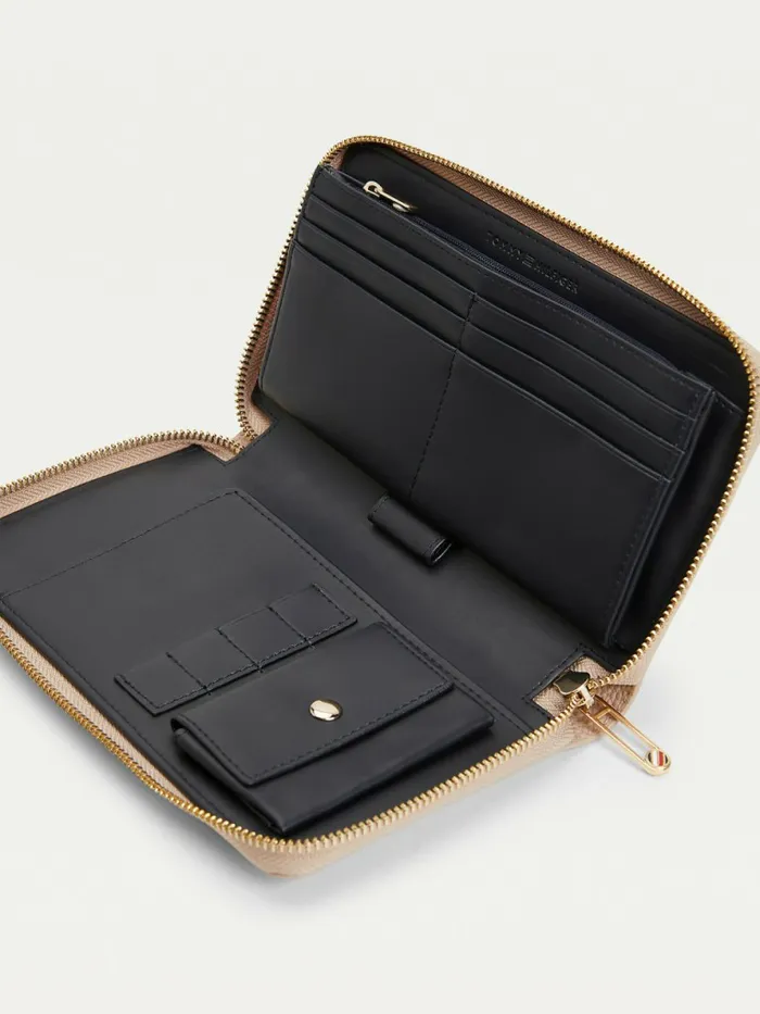 Tommy Hilfiger Th Monogram Plaque Wallet Neutral Womens Wallets and Keyrings Gift 4 You