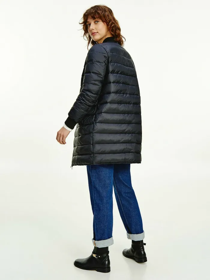 Tommy Hilfiger Th Protect Filled Long Bomber Coat Black Womens Coats and Jackets Gift Ideas