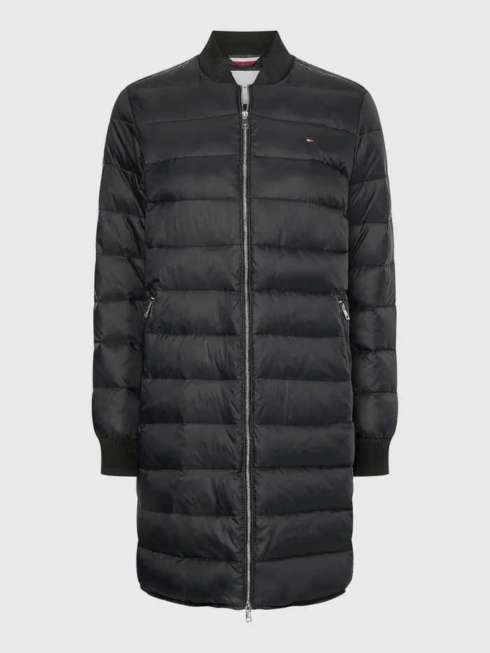 Tommy Hilfiger Th Protect Filled Long Bomber Coat Black Womens Coats and Jackets Gift Ideas
