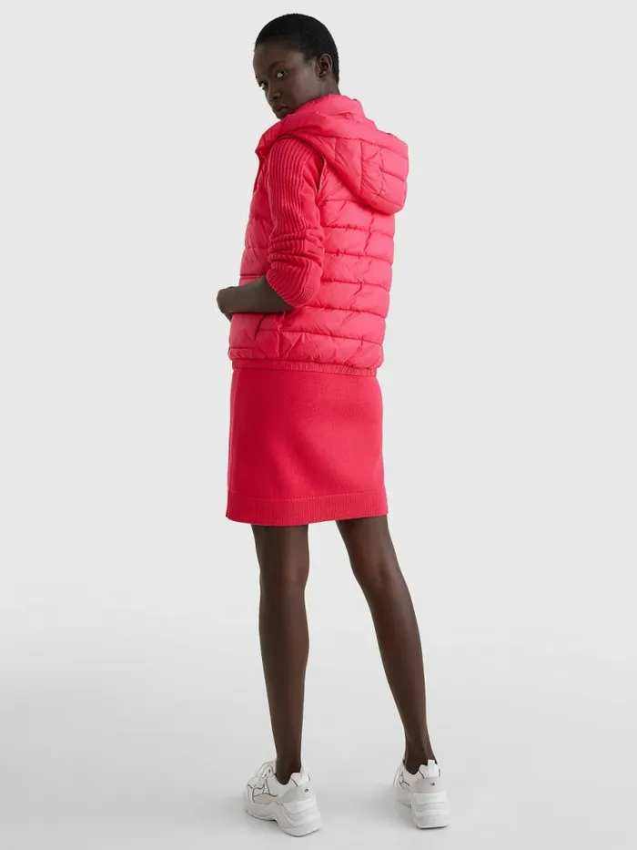 Tommy Hilfiger Th Protect Hooded Padded Vest Pink Splendor Womens Coats and Jackets Near Me