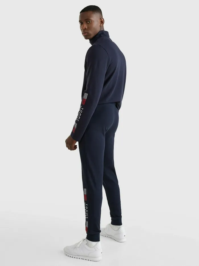 Tommy Hilfiger Th Stretch Cuffed Logo Joggers Desert Sky Mens Trousers