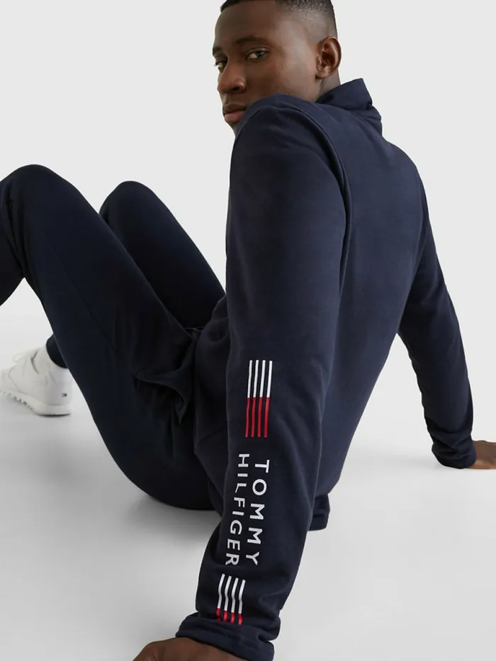 Tommy Hilfiger Th Stretch HalfZip Sweatshirt Desert Sky Mens Sweatshirts and Hoodies On Sale