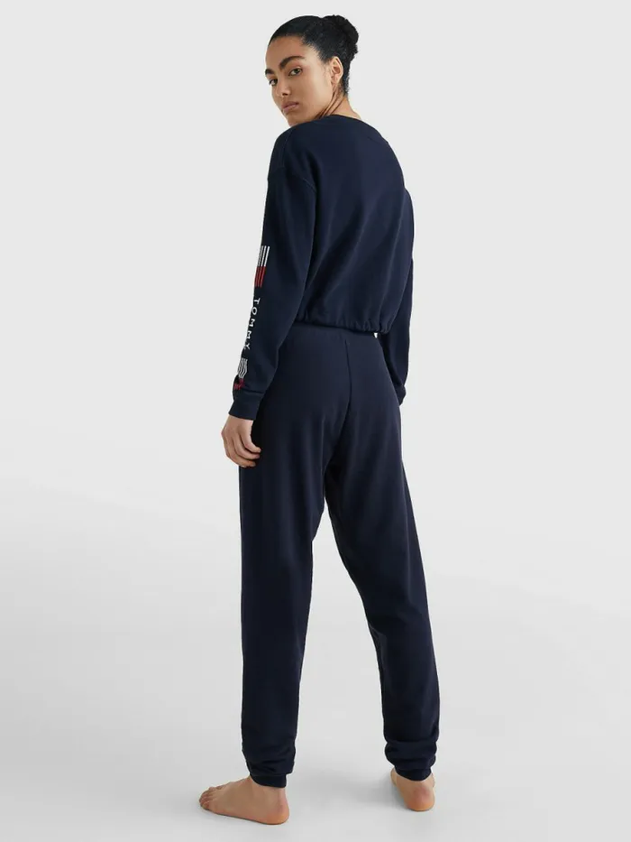 Tommy Hilfiger Th Stretch Logo Track Sweatshirt Desert Sky Womens Sweatshirts and Hoodies Cheap On Sale