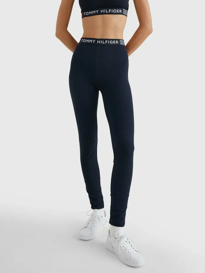 Tommy Hilfiger Th Stretch Logo Waistband Full Length Leggings Desert Sky Womens Lounge and Nightwear Tommy Hilfiger Th Stretch Logo Waistband Full Length Leggings Desert Sky Womens Lounge and Nightwear