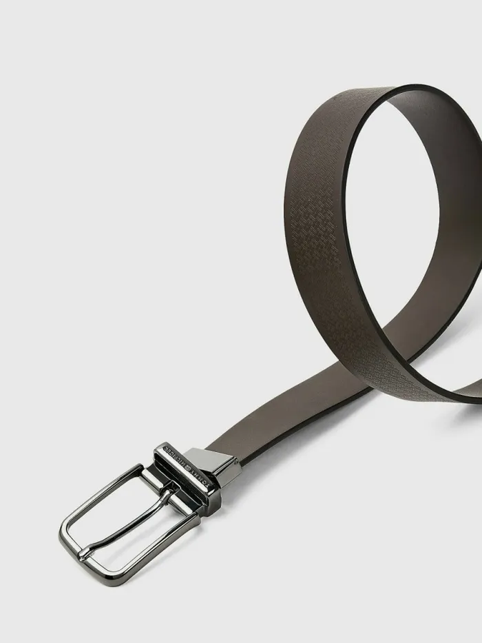 Tommy Hilfiger Th Tech Reversible Leather Flag Belt Testa Di MoroMonogram Mens Belts Online