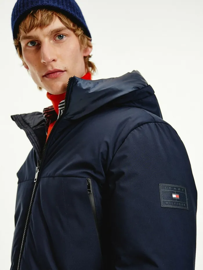 Tommy Hilfiger Th Tech Warm Filled Puffer Parka Desert Sky Mens Coats and Jackets Sale