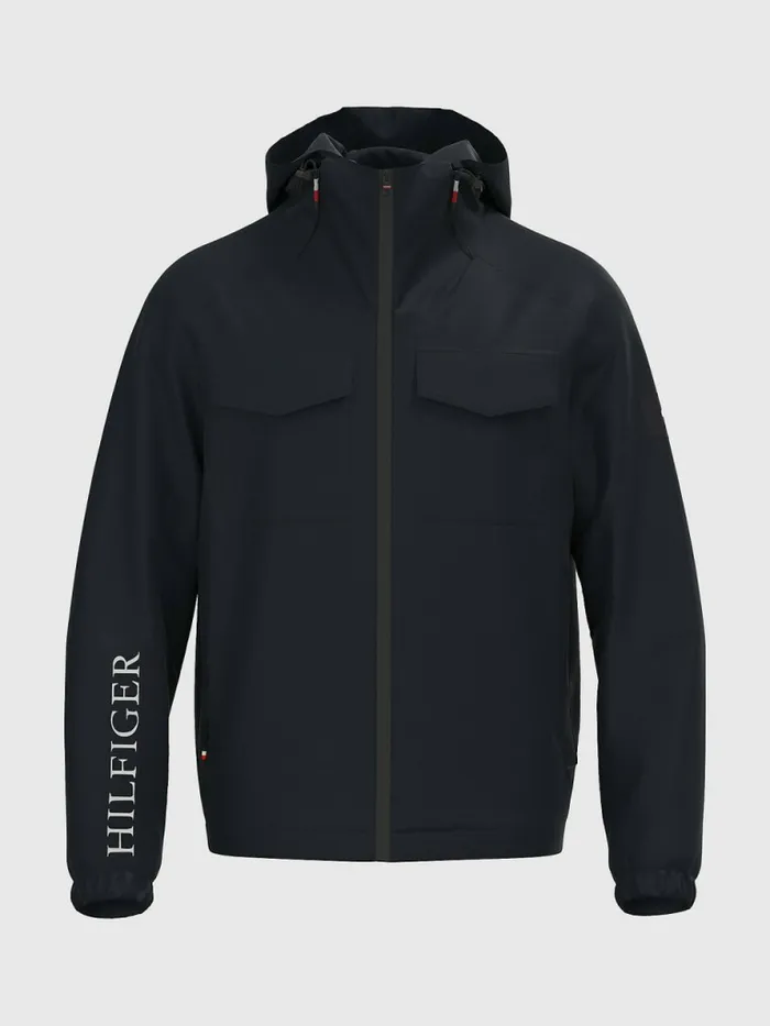 Tommy Hilfiger Th Tech Warm Hooded Jacket Desert Sky Mens Coats and Jackets Near Me