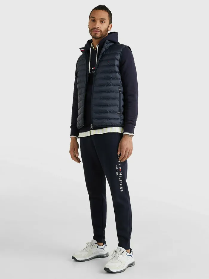 Tommy Hilfiger Th Warm Packable Padded Gilet Desert Sky Mens Coats and Jackets On Sale