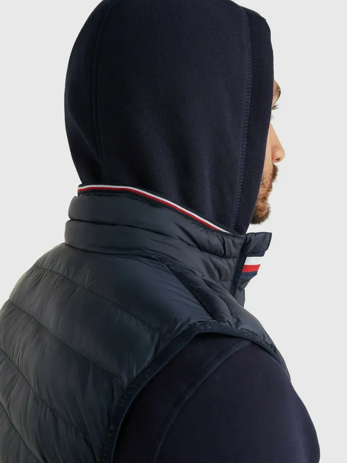 Tommy Hilfiger Th Warm Packable Padded Gilet Desert Sky Mens Coats and Jackets On Sale