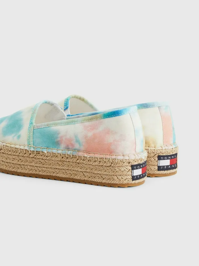 Tommy Hilfiger TieDye Flatform Espadrilles Tie Dye Womens Flat Shoes Gift Ideas