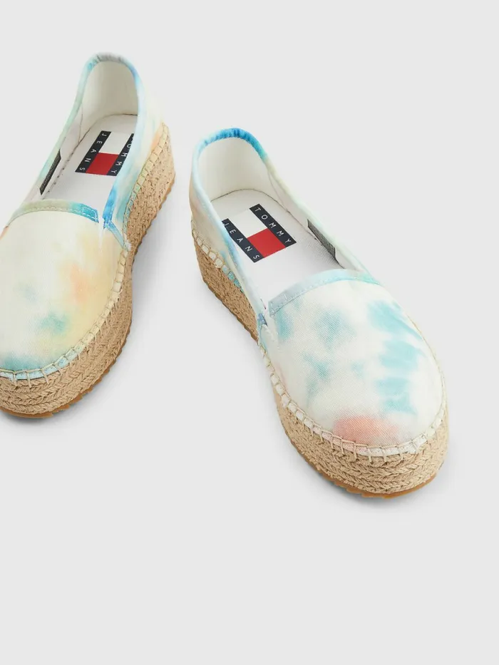 Tommy Hilfiger TieDye Flatform Espadrilles Tie Dye Womens Flat Shoes Gift Ideas