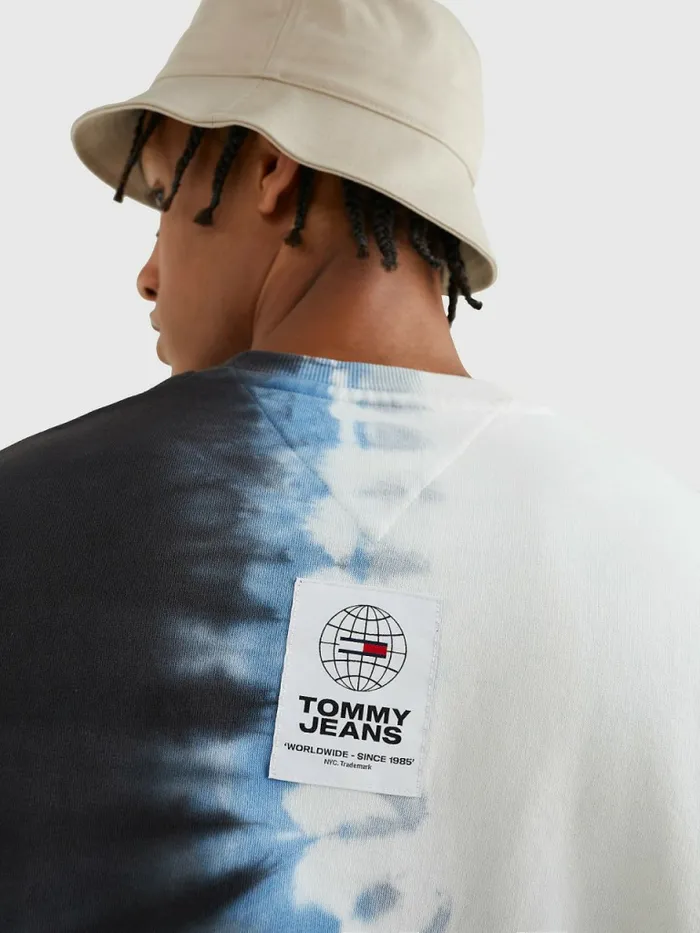 Tommy Hilfiger Tie Dye Organic Sweatshirt Tie Dye Mix Mens Sweatshirts and Hoodies Sale