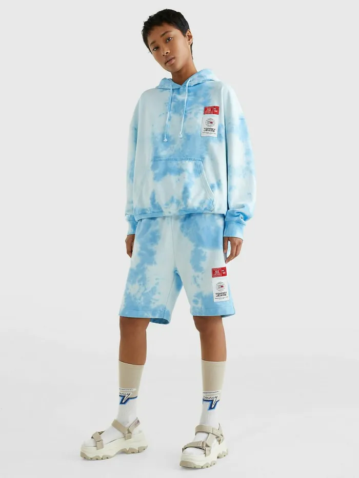 Tommy Hilfiger TieDye Relaxed Fit Shorts Tie Dye Blue Womens Shorts Sale
