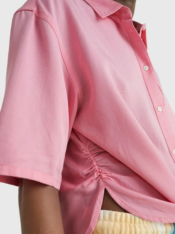 Tommy Hilfiger TieFront Shirt Fresh Pink Womens Shirts and Blouses Gift for Friend