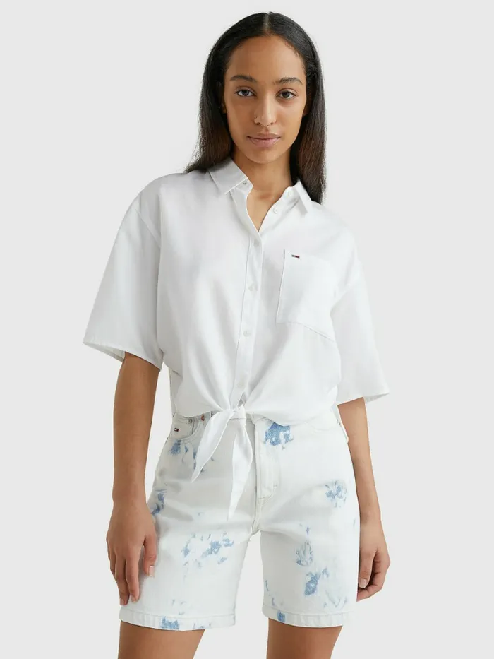 Tommy Hilfiger TieFront Shirt White Womens Shirts and Blouses Gift 4 You