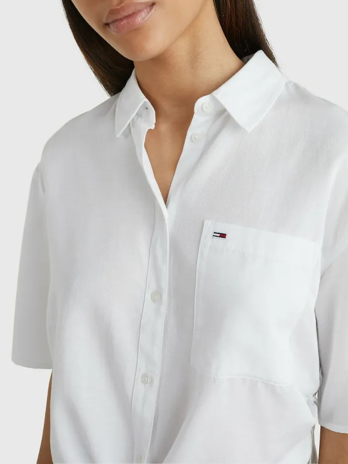 Tommy Hilfiger TieFront Shirt White Womens Shirts and Blouses Gift 4 You