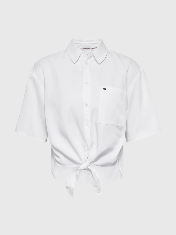 Tommy Hilfiger TieFront Shirt White Womens Shirts and Blouses Gift 4 You
