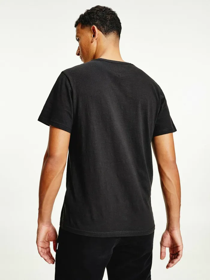Tommy Hilfiger Tiny Linear Logo TShirt Black Mens TShirts Popular