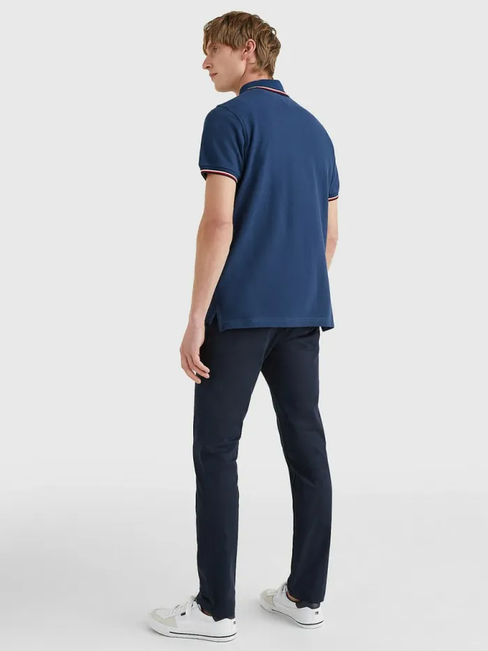Tommy Hilfiger Tipped Slim Fit Polo Twilight Indigo Mens Polo Shirts Gift Ideas