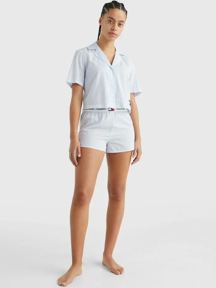 Tommy Hilfiger Tommy 85 Gingham Short Sleeve Pyjama Shirt Gingham Womens Lounge and Nightwear