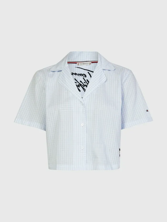 Tommy Hilfiger Tommy 85 Gingham Short Sleeve Pyjama Shirt Gingham Womens Lounge and Nightwear