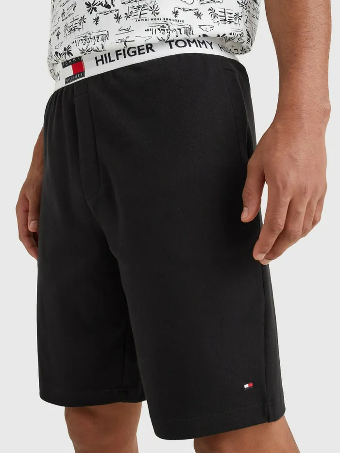 Tommy Hilfiger Tommy 85 Logo Waistband Long Shorts Black Mens Loungewear and Nightwear Gift Ideas Tommy Hilfiger Tommy 85 Logo Waistband Long Shorts Black Mens Loungewear and Nightwear Gift Ideas