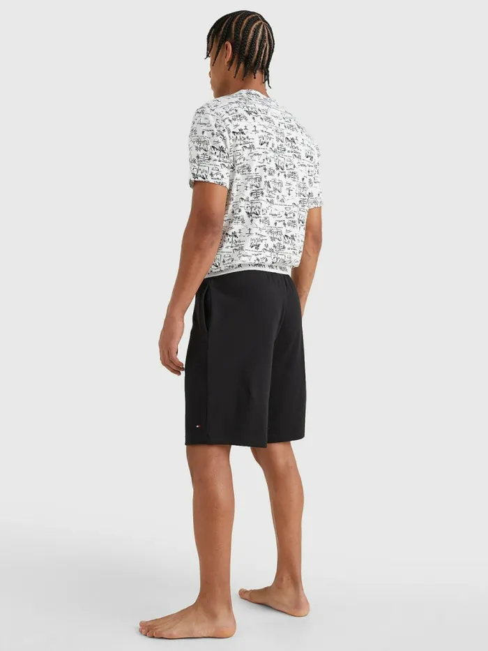 Tommy Hilfiger Tommy 85 Logo Waistband Long Shorts Black Mens Loungewear and Nightwear Gift Ideas
