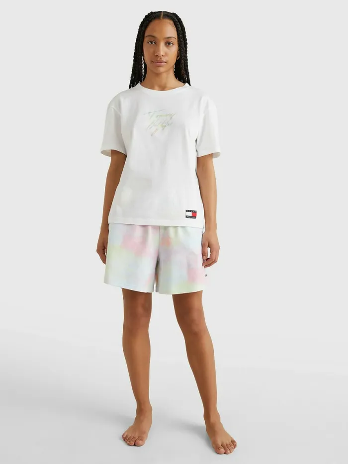 Tommy Hilfiger Tommy 85 Pastel Logo TShirt White Womens Lounge and Nightwear