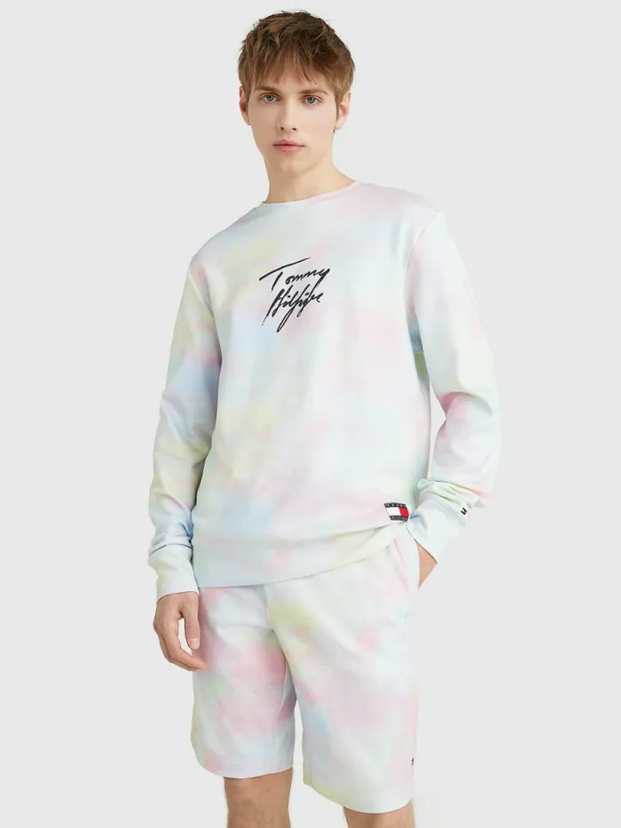 Tommy Hilfiger Tommy 85 Pastel Sweatshirt Cloudy Haze Mens Loungewear and Nightwear Tommy Hilfiger Tommy 85 Pastel Sweatshirt Cloudy Haze Mens Loungewear and Nightwear