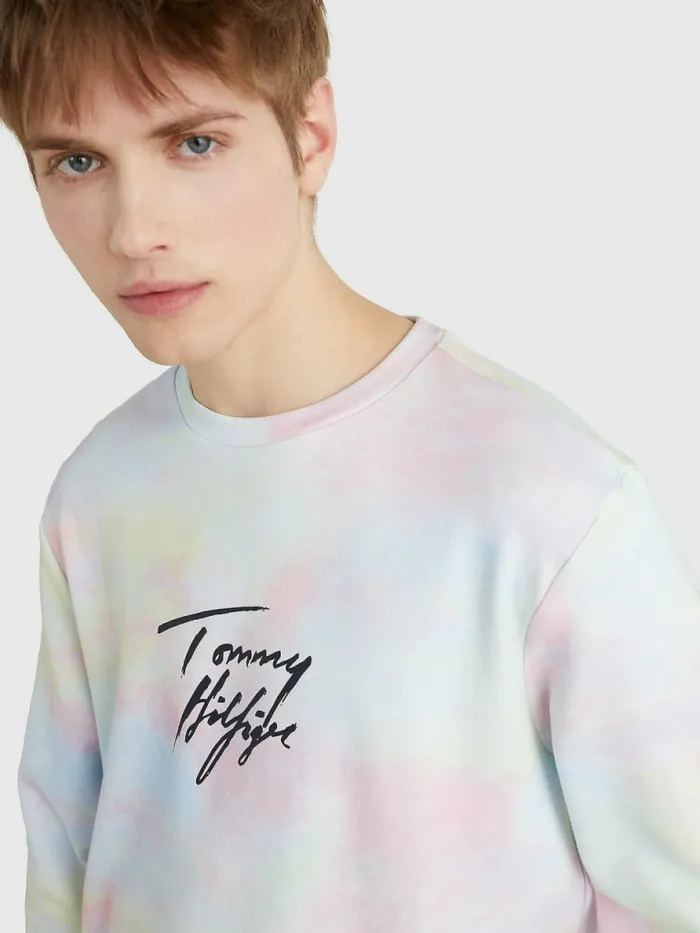 Tommy Hilfiger Tommy 85 Pastel Sweatshirt Cloudy Haze Mens Sweatshirts and Hoodies Near Me